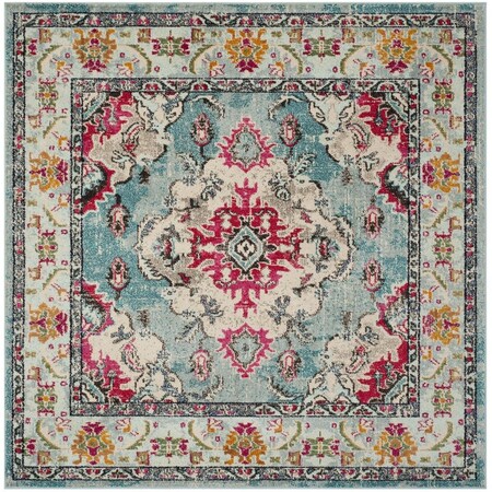 Safavieh Monaco Square Area Rug Light Blue & Fuchsia - 6 ft.-7 in. x 6 ft.-7 in. MNC243J-7SQ